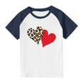 thumbnail image 4 of hengsof Children and Girls Clothing Love Printed Short Sleeve Round Neck Tops Color Block Tops, 4 of 8