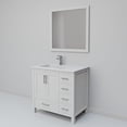 thumbnail image 5 of White Bath Vanity 36 in. W x 22 in. D, Left Offset White Quartz Top, Faucet Set, and 34 in. Mirrors, 5 of 9