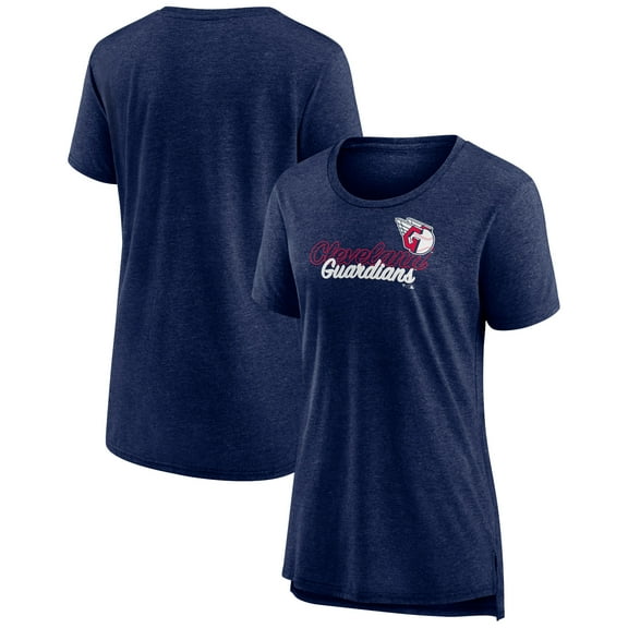 Women's Navy Cleveland Guardians Practice Time Tri-Blend T-Shirt