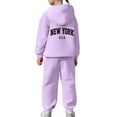 thumbnail image 4 of 3-4 Years Boy's 2 Piece Outfit Hoodie Pullover and Sweatpants Casual Pants Sweatsuits Dailywear Set 12-24 Months 2T 3T 4T 5T,Purple, 4 of 7