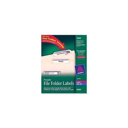 Avery Consumer Products Avery Consumer Products Permanent Filing Labels, . 33 Cut, 750-PK, Purple
