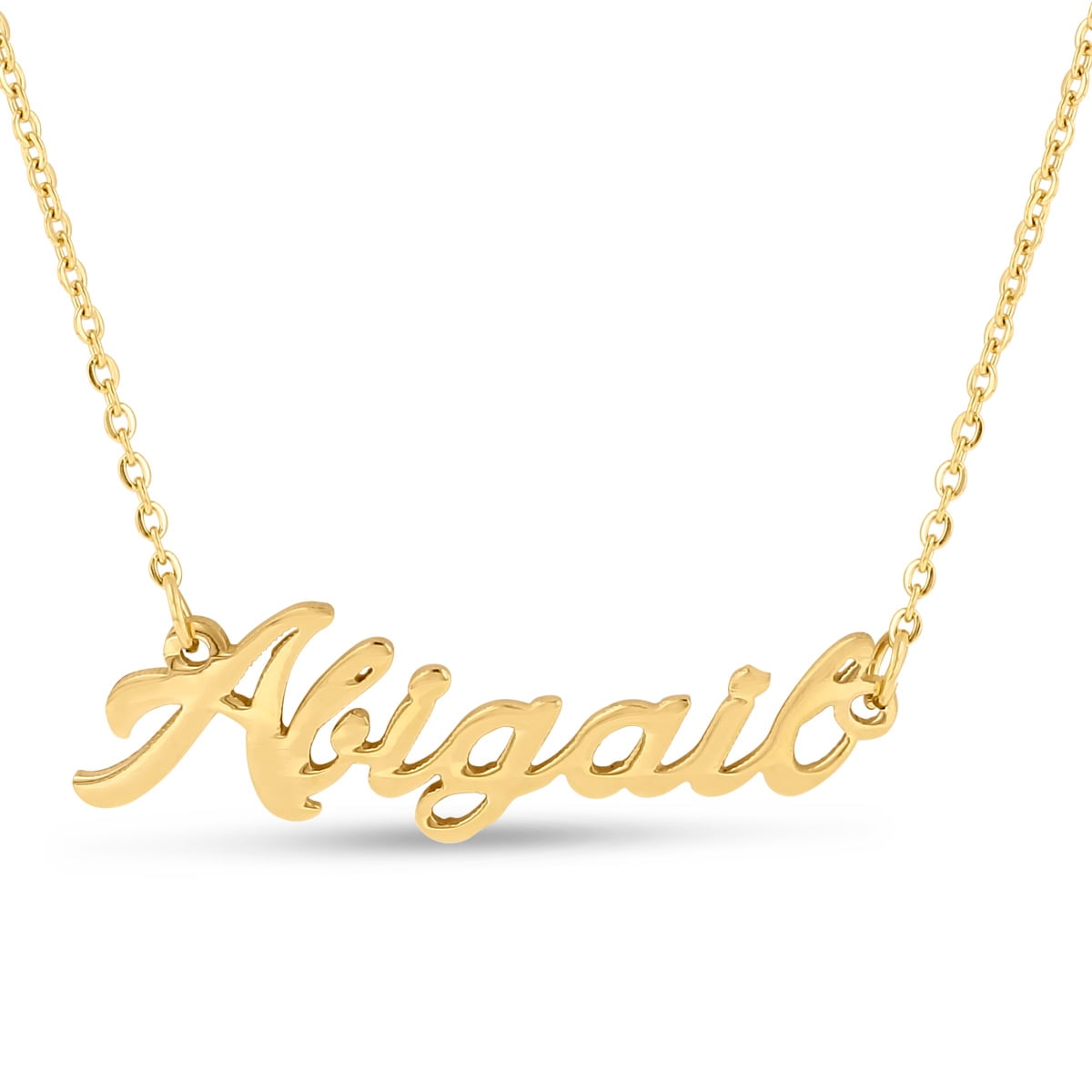 SuperJeweler Abigail Nameplate Necklace in Gold, 16 inches All Names  Available for Women, Teens and Girls! - Walmart.com