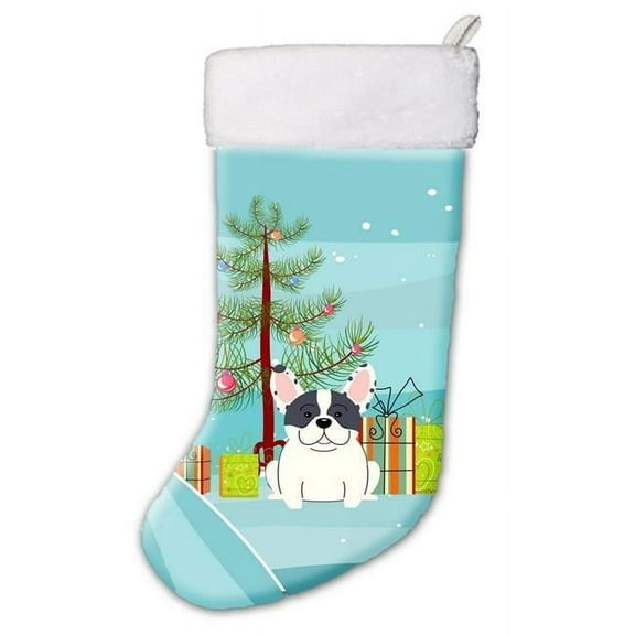 Merry Christmas Tree French Bulldog Piebald Christmas Stocking