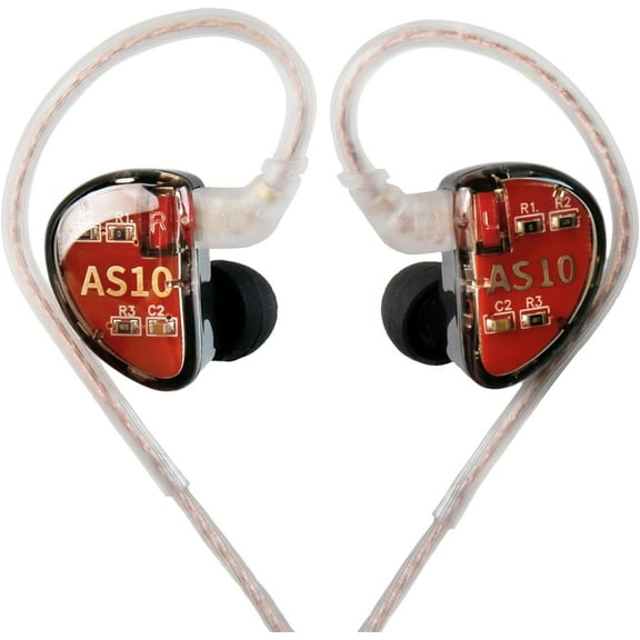 KZ AS10 IEM Headphone, 5 Balanced Armature Driver KZ Earbuds Wired Earphone, Stereo HiFi in Ear Monitor Headphone Musician Headset Earphone with Detachable 2 Pin Cable