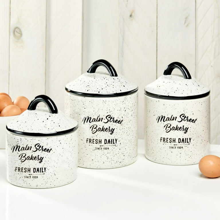 American Atelier Canister Set 3-piece Ceramic Jars In Small