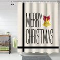 thumbnail image 6 of Christmas Shower Curtain Black Stripes Shower Curtains for Bathroom Decor Merry Christmas Bell for Christmas Decoration Bath Curtains Sets with Hooks Waterproof 72" W x 72" L, 6 of 6