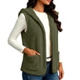 thumbnail image 5 of Perfectbot Women's Fuzzy Hooded Vest Open Front Sleeveless Jacket Fall Winter Layering Outerwear with Pockets, 5 of 7