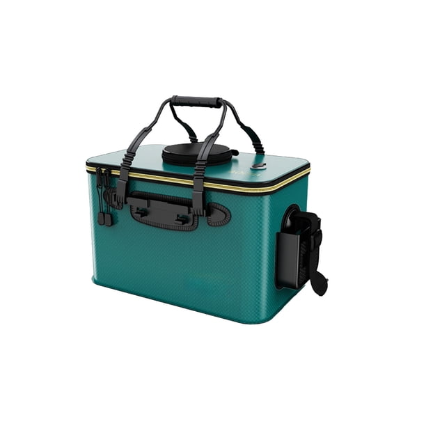 Eva Plegable Espesado Cubo de Pesca 15.74x9.84In,Portable Al Aire Libre Cubo de Pescado Vivo con Patrón,Suministros de Pesca 21L Cubo de Capacidad