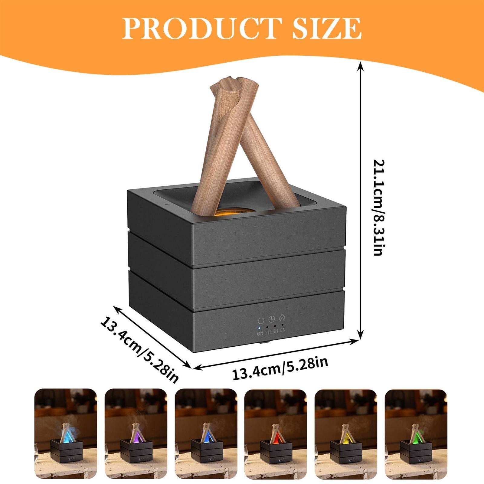 Gnwei 280ml Fireplace Diffuser Essential Oil 7 Colorful Large Flame Fire Humidifier Changing Aroma Diffuser for Aromatherapy Yoga Room Bedroom, Room, Office, Home, Auto Off