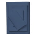 thumbnail image 1 of Royal elegance Ensemble de Draps 3 Pcs en Coton Biologique Certifié 100 % - 500 Fils - Lit Simple - Bleu Marine Véritable, 1 of 3