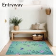 thumbnail image 3 of ODIKA 4'x6' Machine Washable Non-Slip Area Rug, Fairy Tale Canopy with Dancing Butterflies and Floating Petals Art High Traffic Rug, Turquoise, 686370, 3 of 7