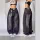 thumbnail image 2 of Pantalones vaqueros holgados Retro estilo Hip Hop americano para mujer, pantalones de pierna ancha Y2K de cintura alta Harajuku, novedad de 2024, 2 of 5