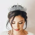 thumbnail image 3 of LIZUOJUN Under $6 Headband for Women Sparkly Rhinestone Elegant Crown Glitter Birthday Party Costume Decor Hair Accessories, Pink, 3 of 3