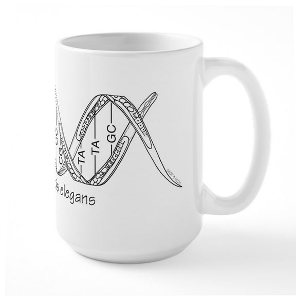 CafePress - C. Elegans DNA Large Mug - 15 oz Ceramic Large White Novelty Mug
