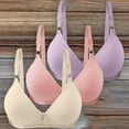 thumbnail image 3 of Bra for Older Women, Comdrip Bras for Women Up Wireless Solid Color Underwear Adjustable Breathable Comfort Support Anti Drop Bra Ladies Bras Purple2 S, 3 of 4