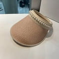 thumbnail image 2 of Bovemsi Sun Visors for Women Visor Beach Hat Packable Summer With Decoration Pearl Sport Sun Visor Hats, 2 of 6