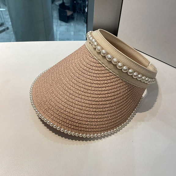 Women's Sunshade Hat Visor Beach Hat Packable Hat Sun Hat With Decoration Pearl Summer