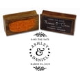 thumbnail image 1 of Printtoo Custom Save The Date With Leaf And Heart Design Wood Mounted Rubber Stamp, 1 of 4