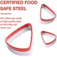 thumbnail image 4 of CPDD 3-Piece Halloween Candy Corn Cookie Cutter, Food-Grade Stainless Steel Sandwich Cutters, Biscuit Cutter set, Holiday Cookie Cutters, Unique Design with Protective Red Top PVC Candy-2 -, 4 of 9