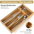 thumbnail image 3 of Bamboo Kitchen Drawer Organizer, 7 Inch Silverware Utensil Holder for Small Drawer, Wood Silverware Organizer for Cutlery, 3 of 7