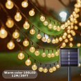 thumbnail image 3 of 1 Pack 100 LED 64FT IP65 Crystal Globe Solar String Lights, Waterproof Solar Outdoor Lights, With 8 Lighting Modes, Festivals Decorations Lights Outdoor For Garden Tree Patio Party Christmas Decoratio, 3 of 10
