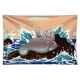 thumbnail image 1 of Waving Manatee Mermaid On Rocks And Waves Funny Home Business Office Sign, 1 of 3