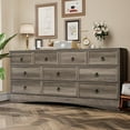 thumbnail image 2 of VVFLU Farmhouse 10 Drawers Dresser for Bedroom,Gray Dresser Chest of Drawers, Wood Storage Dressers with Deep Drawers, Wide Modern Dressers & TV Stand for Living Room, Closet, Hallway, 2 of 7