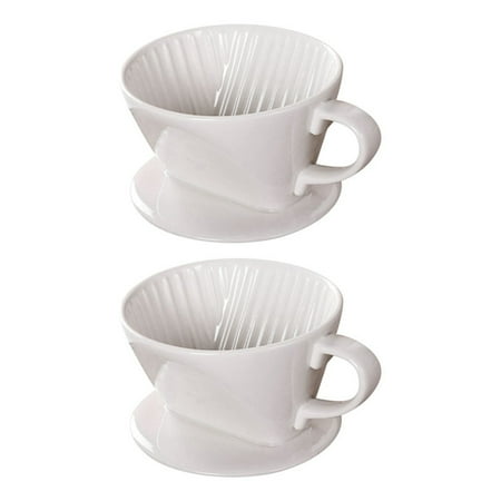 

2X Coffee Filtering Cup Practical Ceramic Coffee Filter Hand Brewed Coffee Drip Filter Funnel Durable Coffee Accessories