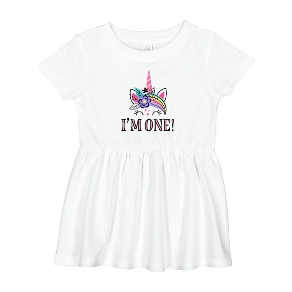 Inktastic First Birthday Unicorn for Girl Girls Baby Dress