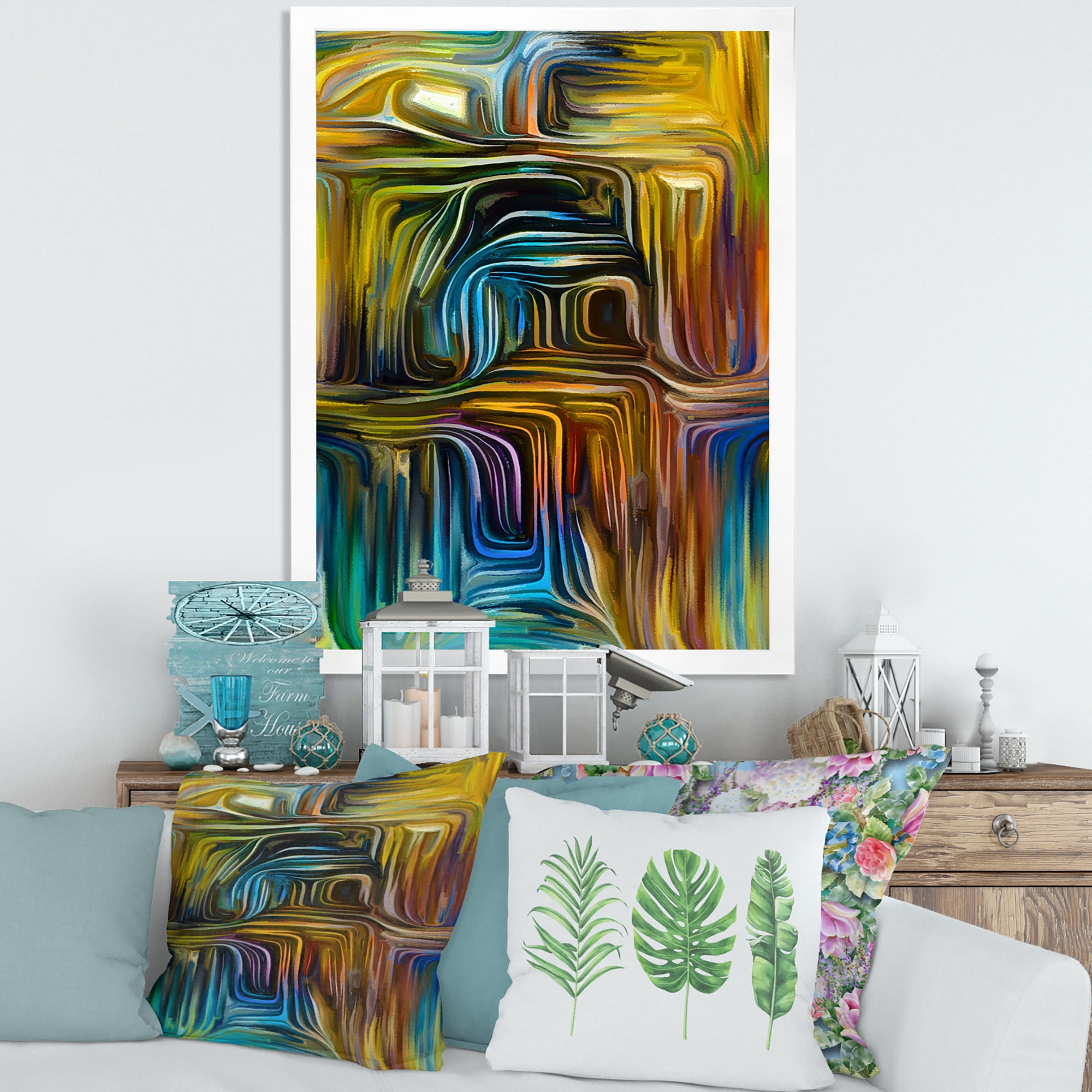 Designart 'Colour Spiral Fusion IV' Modern Framed Art Print