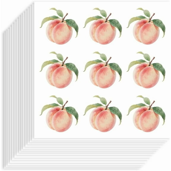 180Pcs Peach Stickers 1Inch Self-Adhesive Paper Decorative Stickers Waterproof Fruit Planner Decals