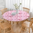 thumbnail image 3 of Pioneer Flower Floral Print Pattern Round Fitted Tablecloth with Elastic Edge,Dining Table Cover Waterproof,Outdoor Round Tablecloth for Camping,Dining,Indoor and Outdoor, 3 of 7