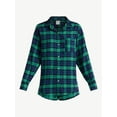 thumbnail image 5 of No Boundaries Sleepwear Cotton Flannel Button Down Shirt, Women’s, 5 of 5