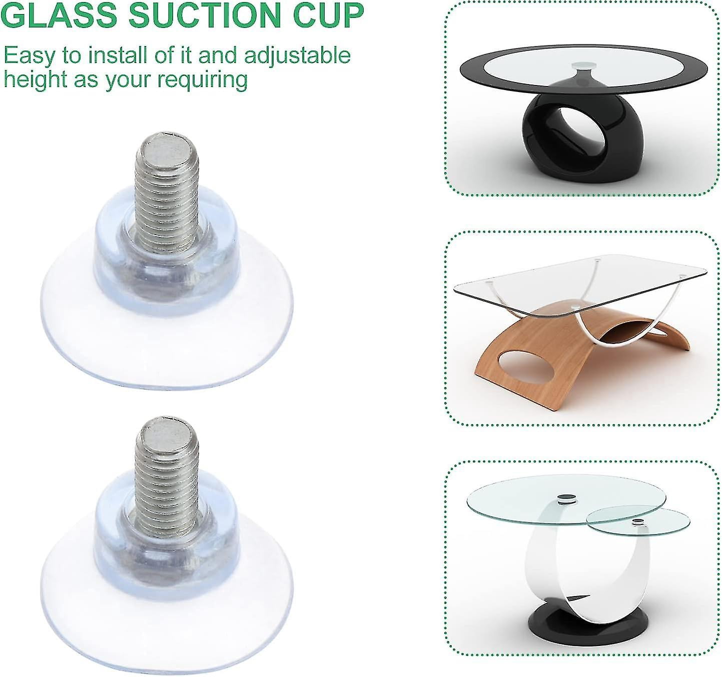 Ventosas Con Tornillo M8 (8 Unidades) - PVC Transparente - 3.5cm