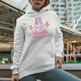 thumbnail image 2 of Hey Girl, You Rock, Retro Art Merch Gift, White Hooded Sweatshirt or Hoodie, Small, 2 of 5