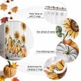 thumbnail image 5 of Shower Curtain 36"W x 72"L Fall Thanksgiving Sunflower Pumpkin Fabric Shower Curtains Set with Hooks Water Repellent Bathroom Curtains Machine Washable Bathroom Accessories, 5 of 6