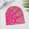 thumbnail image 3 of Tuque d'Hiver Imprimé Toile d'Araignée Tricotée Unisexe Bonnet Fête d'Halloween Casquette Haute Élasticité Anti-Rétrécissement Couleur Contrastante Extérieur Résistant au Froid Tuque de Cyclisme, 3 of 9