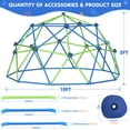 thumbnail image 3 of 10FT Climbing Dome with Swing Set, Kids Dome Climber Jungle Gym Outdoor Play Toddler Play Set for Ages 3-10, Supports up to 880lbs, 3 of 9