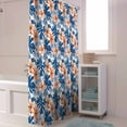 thumbnail image 6 of Shower Curtains Blue Palm Leaves Bath Curtain Orange Tropical Floral Plants Waterproof Bathroom Shower Curtain Set with Hooks Decoration 72 x 84 Inches, 6 of 7
