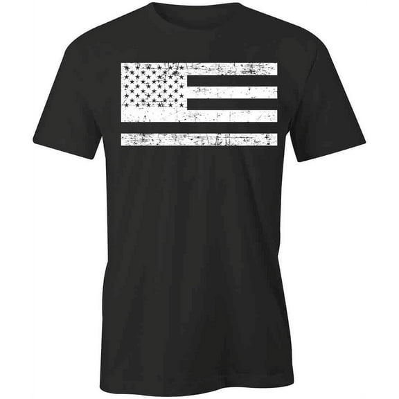 American Flag Grunge T-Shirt | Patriotic American Black Tee Gift