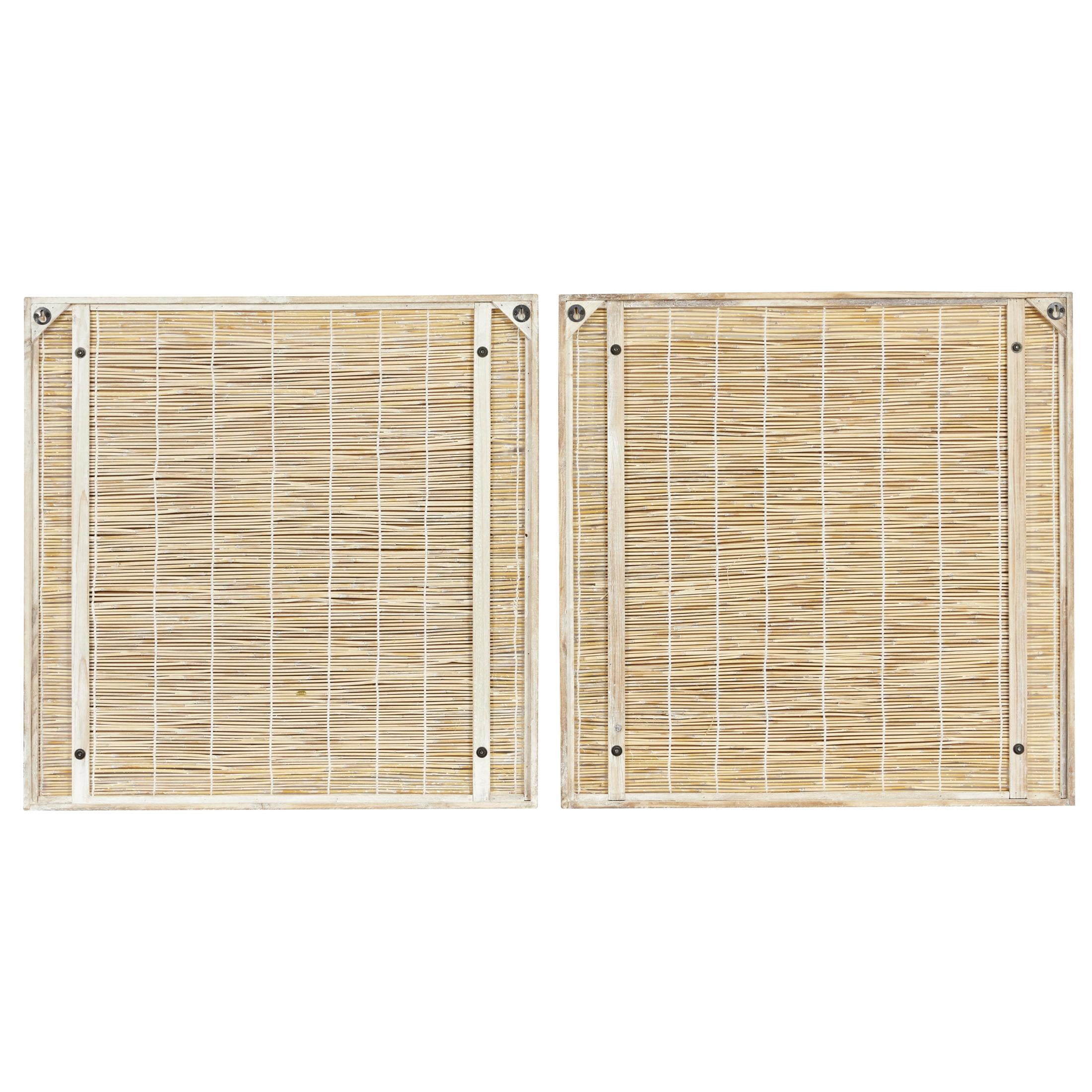 29" x 29" Leaf Framed Wall Art with Brown Frame, by DecMode (2 Count)
