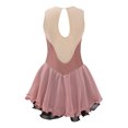 thumbnail image 2 of Haitryli Kids Girls Rhinestone Color Block Figure Ice Skating Dress Sleeveless Ballet Dancewear Light Coffee 14, 2 of 7