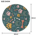 thumbnail image 6 of Paw Prints and Bones Round Tablecloth 60"x60",Wrinkle Wipeable Table Cloth for Kitchen Dining Room Picnic Patio Party, 6 of 6