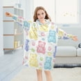 thumbnail image 5 of FORMRS Wearable Blanket Hoodie with Sleeves for Kids Cozy Flannel Sweatshirt, Colorful Gummy Bears Pattern, 5 of 7