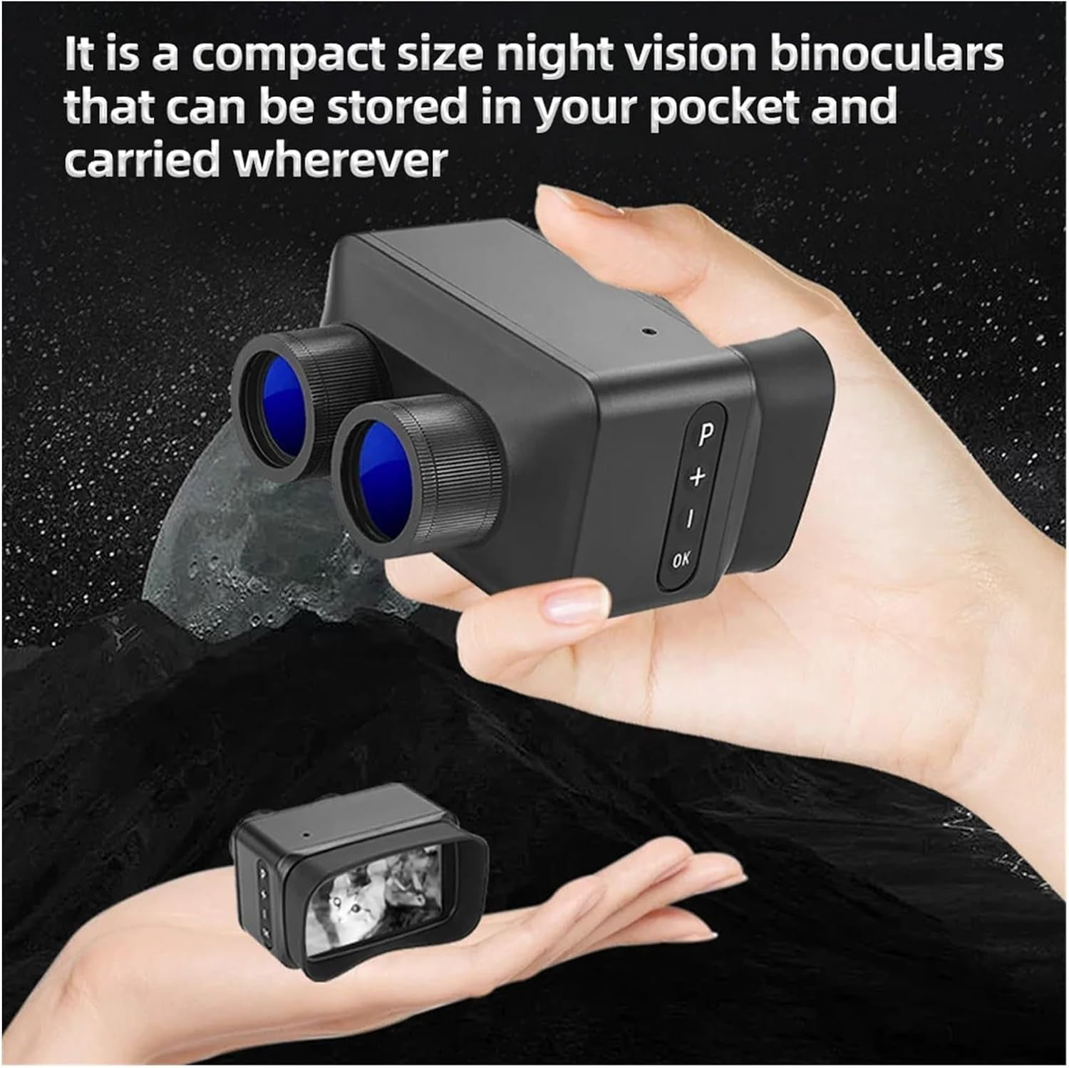 Night Vision Binoculars for Adults, 5X Digital Zooms Binoculars Infrared 4K HD Goggles Night-Vision Device Telescopes for Outdoor Camping Day Night Use for Hunting & Camping (with 64G Memory Card 1)