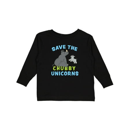 

Inktastic Save the Chubby Unicorns-Cute Rhinos Boys or Girls Long Sleeve Toddler T-Shirt