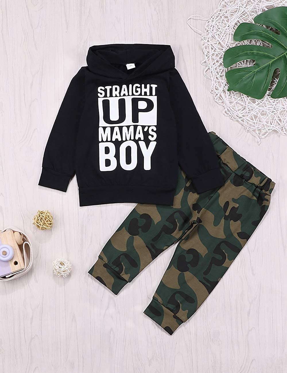 Seyouag Toddler Baby Boys Clothes Straight Up Mama's Boy T-Shirt and Pants Sweatsuit Pants Outfit Set 