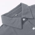 thumbnail image 5 of felwors Women's Button-Down Blouses - Cozy Textured Collared Long Sleeve Shirts for Fall Work & Camping Dark Gray, M, 5 of 8