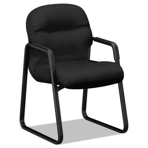 HON Pillow-Soft 2090 Series Guest Arm Reception Waiting Room Chair, Black