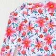 thumbnail image 5 of BOBOGOJP Kids Girls Rash Guard Long Sleeve One Piece Swimsuits Zipper Bathing Suits UPF 50+ Tropical Flowers Ages 3-12 Red for Size 7-8 Years, 5 of 8